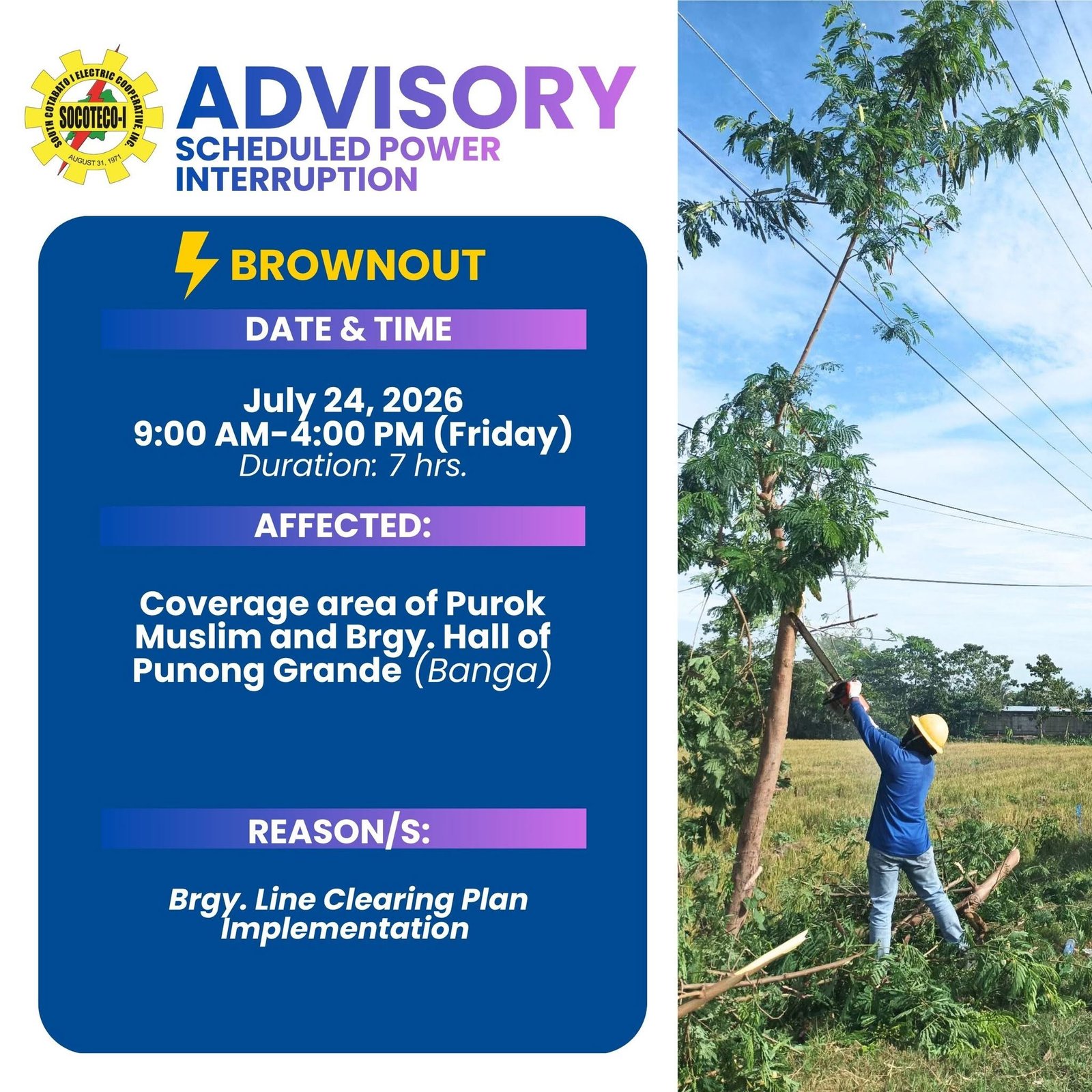 Coverage area of Purok Muslim and Brgy. Hall of Punong Grande (Banga)