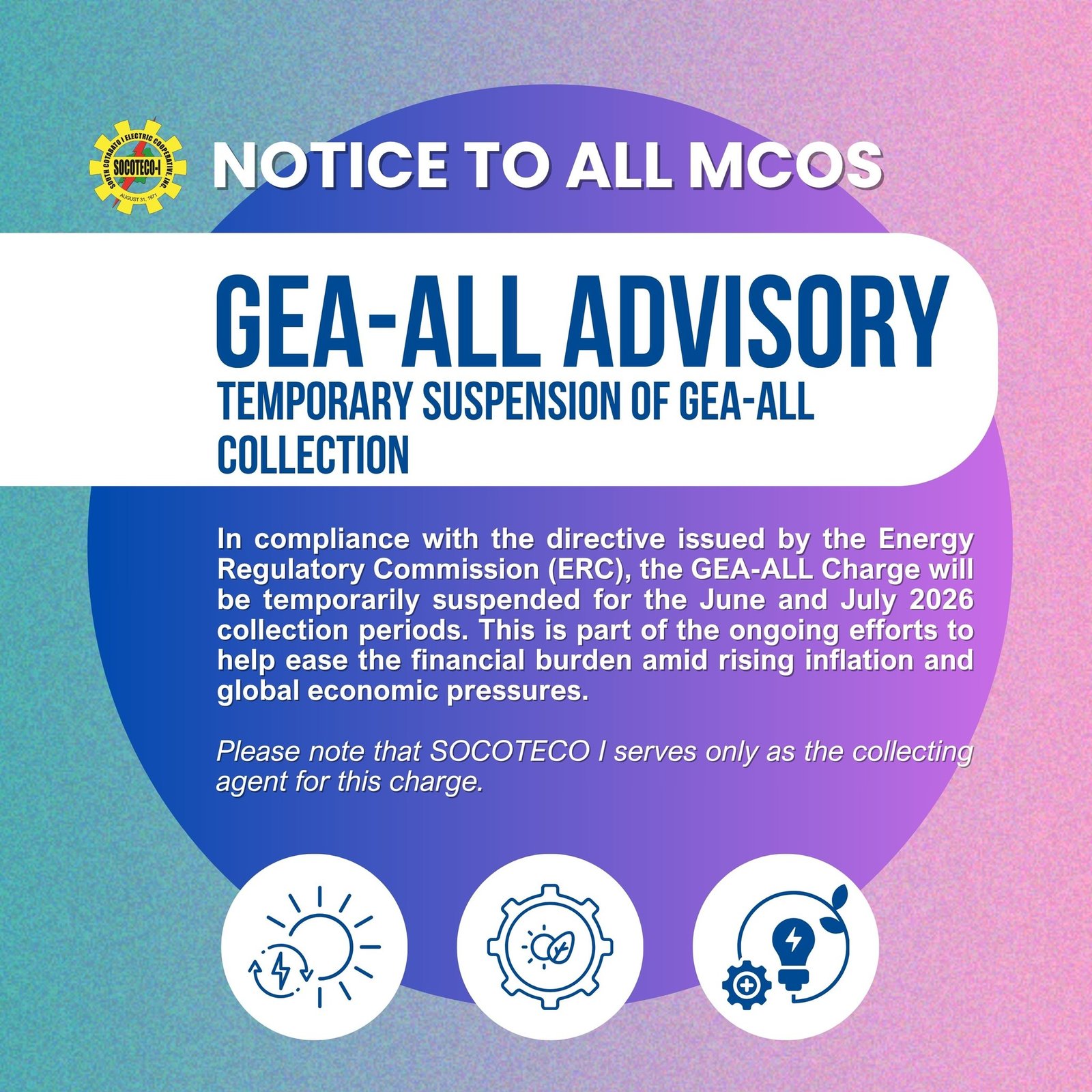 𝐍𝐎𝐓𝐈𝐂𝐄 𝐓𝐎 𝐎𝐔𝐑 𝐌𝐂𝐎𝐬: 𝐓𝐄𝐌𝐏𝐎𝐑𝐀𝐑𝐘 𝐒𝐔𝐒𝐏𝐄𝐍𝐒𝐈𝐎𝐍 𝐎𝐅 𝐆𝐄𝐀-𝐀𝐋𝐋 𝐂𝐎𝐋𝐋𝐄𝐂𝐓𝐈𝐎𝐍